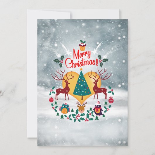 Kerstziel Feestdagenkaart (Voorkant)