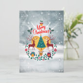 Kerstziel Feestdagenkaart (Staand voorkant)