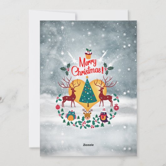 kerstziel feestdagenkaart (Achterkant)