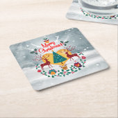 kerstziel kartonnen onderzetters (Schuin)