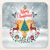 kerstziel kartonnen onderzetters (Voorkant)