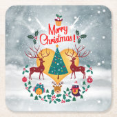 kerstziel kartonnen onderzetters (Voorkant)