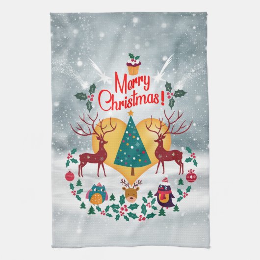 kerstziel theedoek (Verticaal)