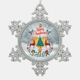 kerstziel tin sneeuwvlok ornament