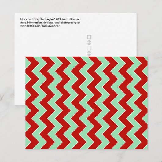 kerstzigzag feestdagenkaart (Voorkant / Achterkant)