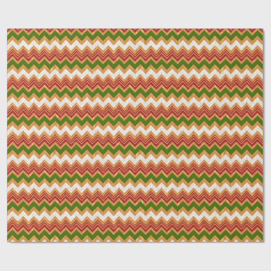 Kerstzigzag Patroon Cadeaupapier (Vlak)