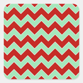 kerstzigzag vierkante sticker