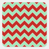 kerstzigzag vierkante sticker (Voorkant)