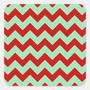 kerstzigzag vierkante sticker