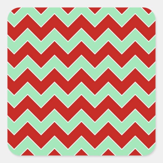 kerstzigzag vierkante sticker (Voorkant)