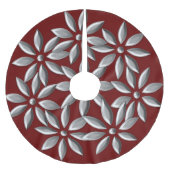 Kerstzilverbloemen Pattern Marron Kerstboom Rok (Voorkant)