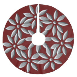 Kerstzilverbloemen Pattern Marron Kerstboom Rok