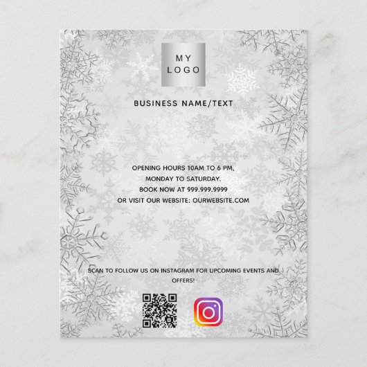 Kerstzilverbusiness logo qr-code instagram flyer (Voorkant)