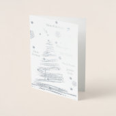 kerstzilveren bijtende boomhandleiding folie kaarten (Voorkant)
