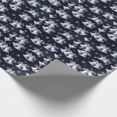 Kerstzilveren cellen cadeaupapier (Hoek)