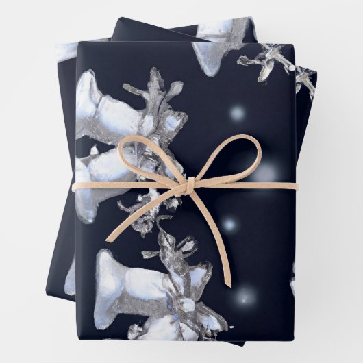 Kerstzilveren cellen inpakpapier vel (In situ)