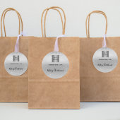 Kerstzilverglitter maakt zakelijke logo ronde sticker