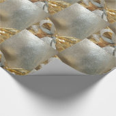 kerstzilverkleurig lintpatroon cadeaupapier (Hoek)