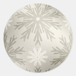 Kerstzilversnowflakes Ronde Sticker