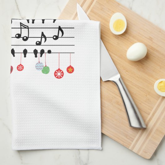 Kerstzingende zangvogels theedoek (Quarter Fold)