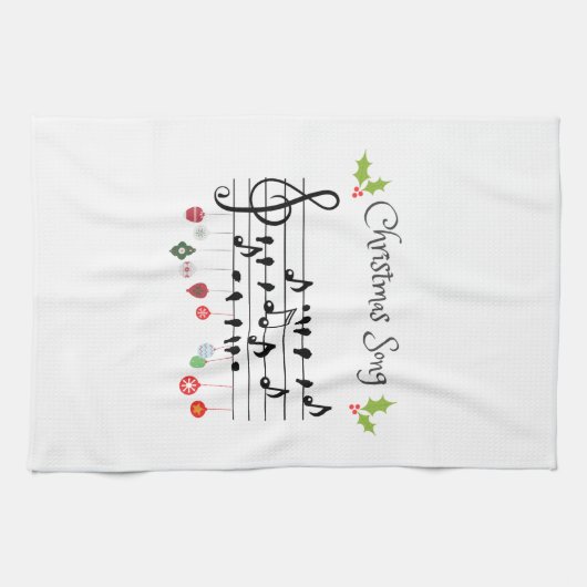 Kerstzingende zangvogels theedoek (Horizontaal)