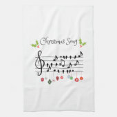 Kerstzingende zangvogels theedoek (Verticaal)