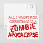 Kerstzombie Apocalypse Feestdagenkaart (Voorkant / Achterkant)