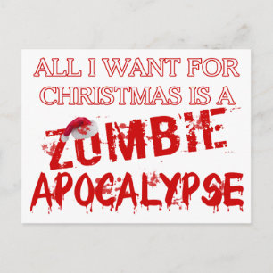 Kerstzombie Apocalypse Feestdagenkaart