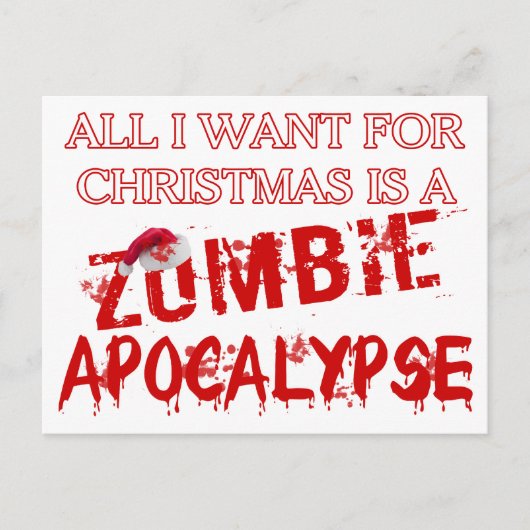 Kerstzombie Apocalypse Feestdagenkaart (Voorkant)