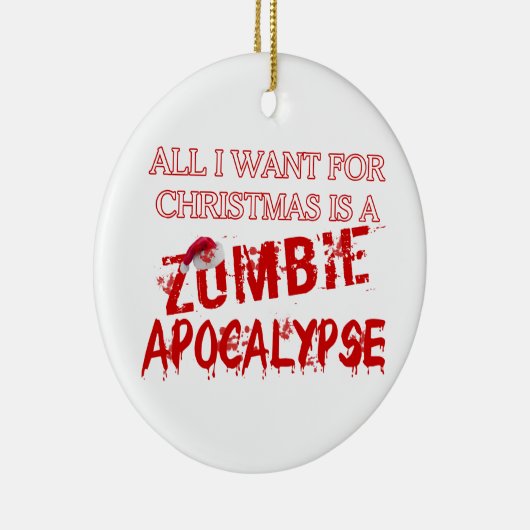 Kerstzombie Apocalypse Keramisch Ornament (Rechts)