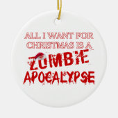 Kerstzombie Apocalypse Keramisch Ornament (Voorkant)