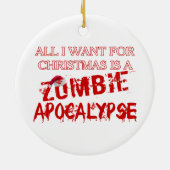 Kerstzombie Apocalypse Keramisch Ornament (Achterkant)
