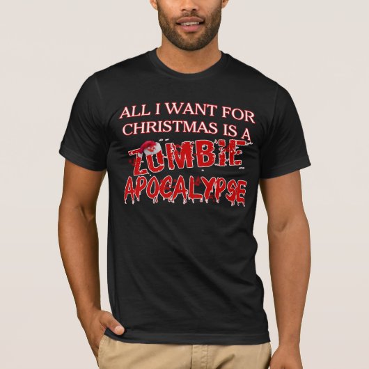 Kerstzombie Apocalypse T-shirt (Voorkant)