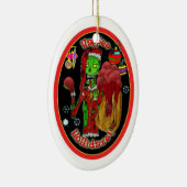 kerstzombie ornament_oval keramisch ornament (Rechts)