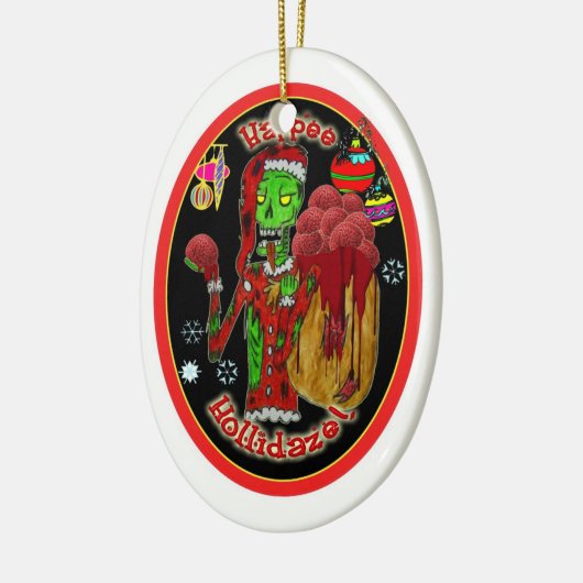 kerstzombie ornament_oval keramisch ornament (Links)