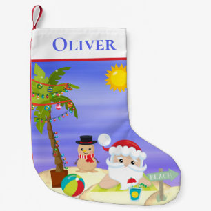 Kerstzomer Santa Beach Kinder gepersonaliseerd Kleine Kerstsok