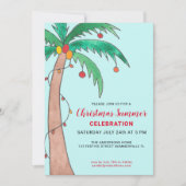 kerstzomerfeest palmboomfeest kaart (Voorkant)