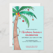 kerstzomerfeest palmboomfeest kaart (Voorkant / Achterkant)