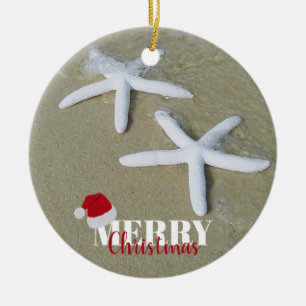 Kerstzomerstaartstrand Keramisch Ornament
