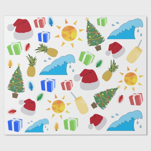 Kerstzomervakantie Cadeaupapier (Vlak)