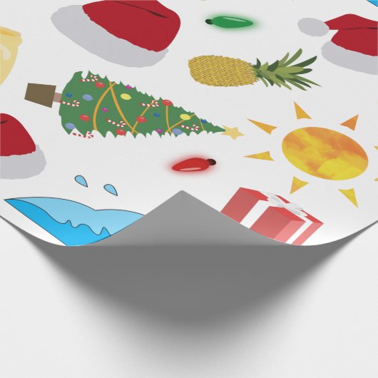 Kerstzomervakantie Cadeaupapier (Hoek)