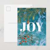 Kerstzomervakantie met strand feestdagenkaart (Voorkant / Achterkant)