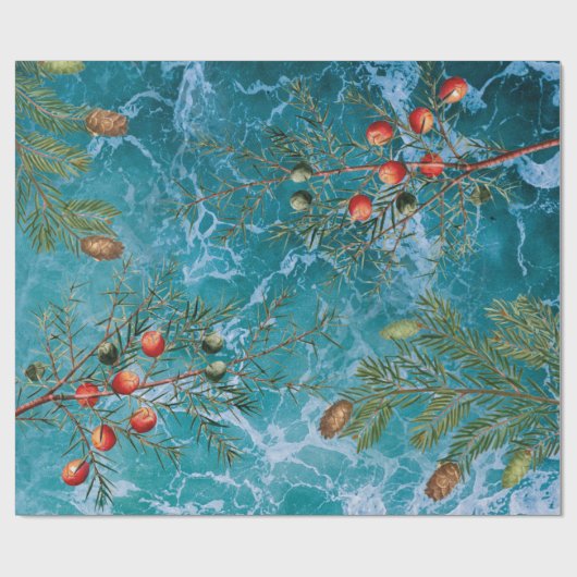 Kerstzomervakantiestrand Cadeaupapier (Vlak)