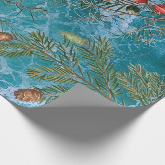 Kerstzomervakantiestrand Cadeaupapier (Hoek)