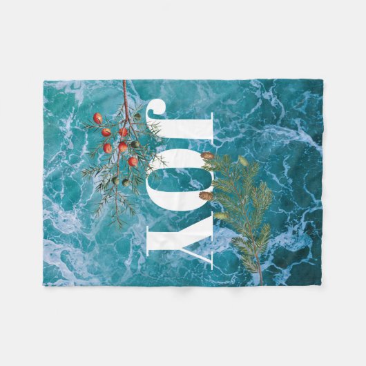 kerstzomervakantiestrand fleece deken (Voorkant (Horizontaal))