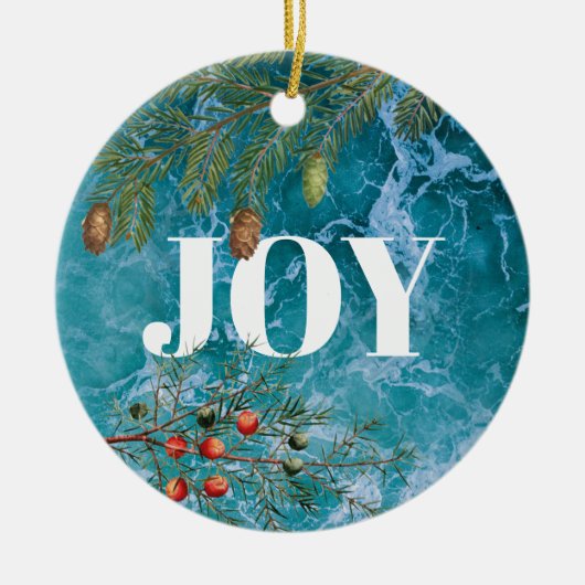 kerstzomervakantiestrand keramisch ornament (Voorkant)