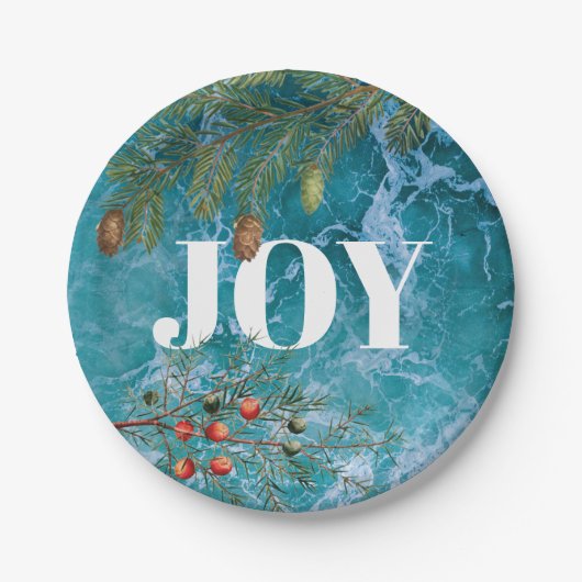 kerstzomervakantiestrand papieren bordje (Voorkant)