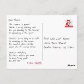 Kerstzomervakantiestrand voor Santa Briefkaart (Achterkant)