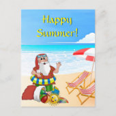 Kerstzomervakantiestrand voor Santa Briefkaart (Voorkant)