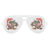 kerstzonbril Gift Baby Owl met cadeaus Aviator Zonnebril (Voorkant)